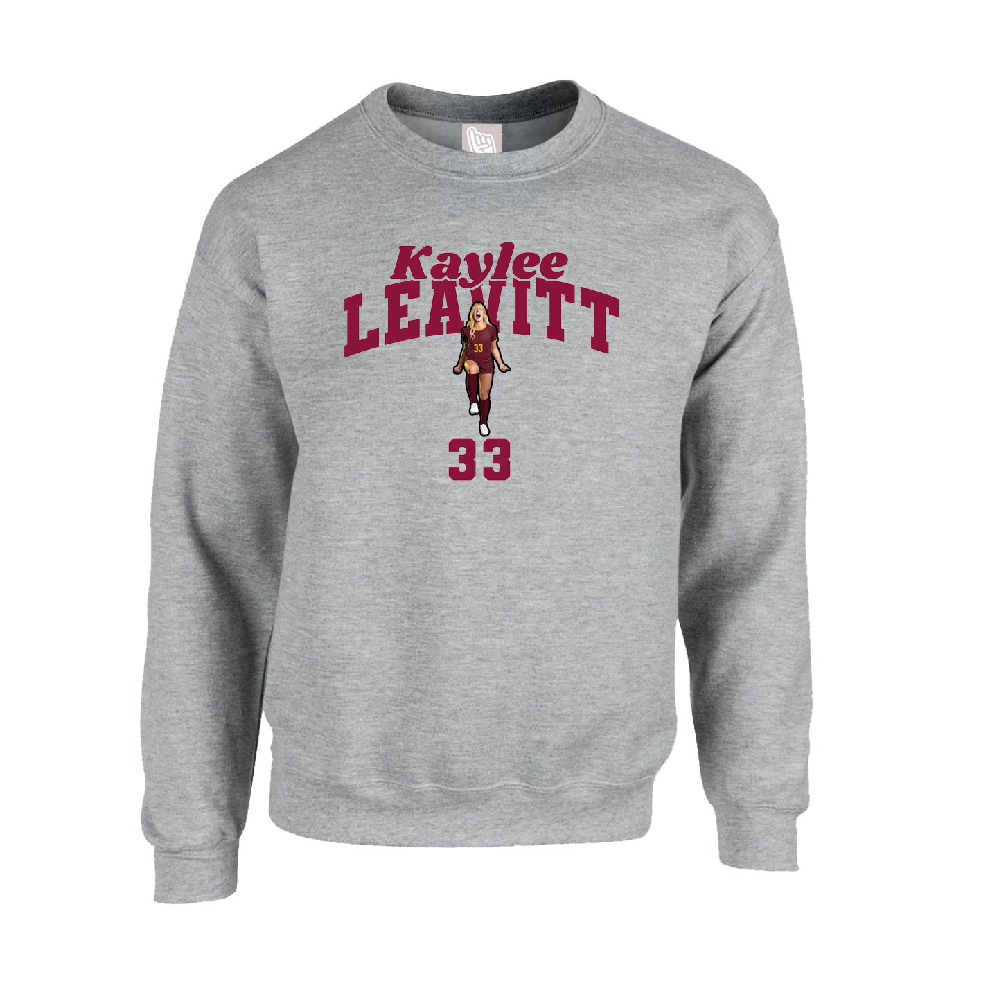 Fleece Crew — Signature Arch in Grey