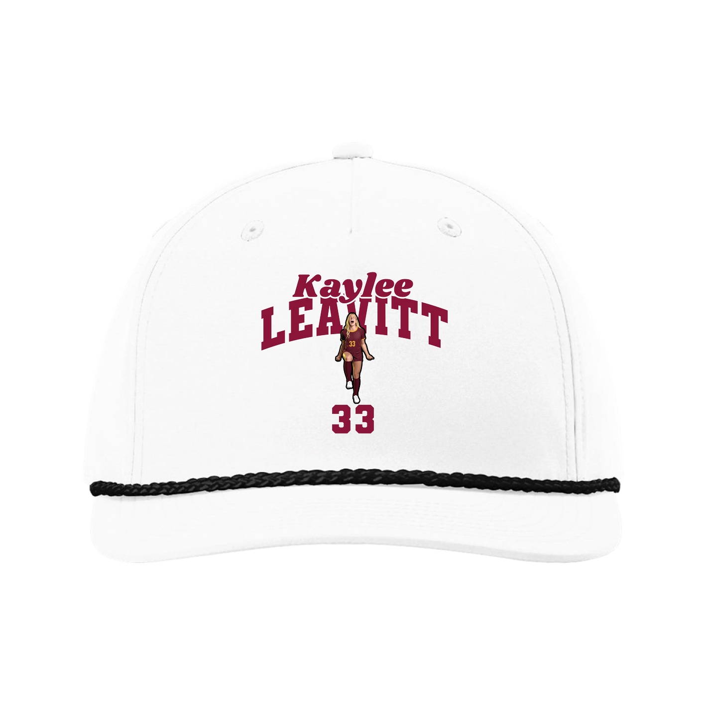 Five-Panel Classic Rope Cap — Signature Arch in White