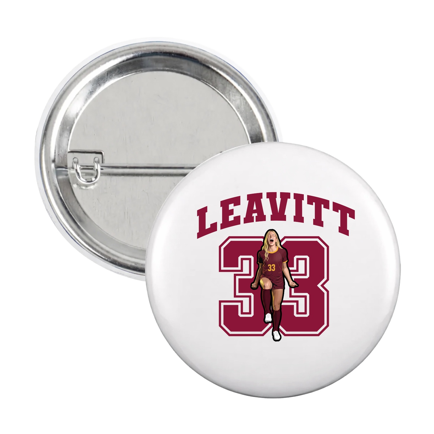 Game Day Button — Number in White