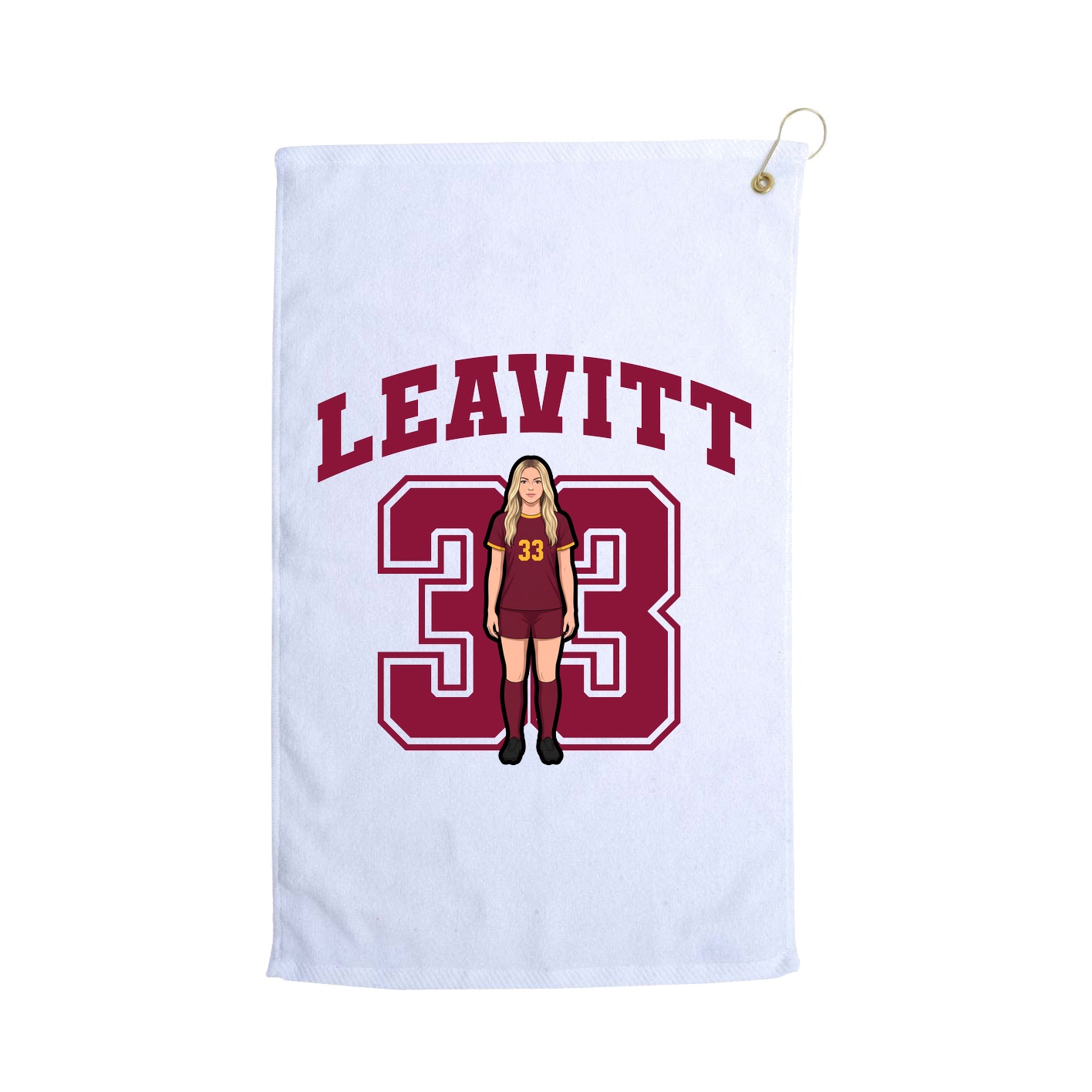 Golf Towel — Number in White