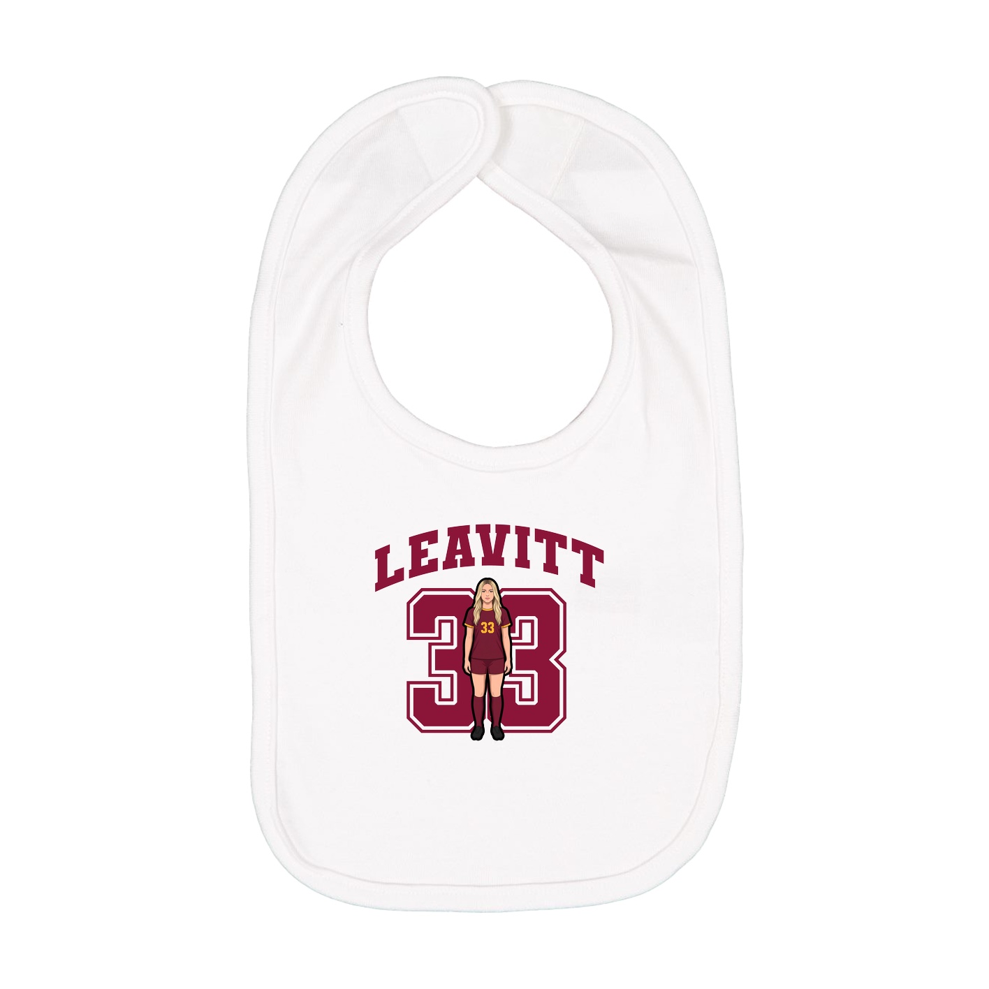 Infant Bib — Number in White