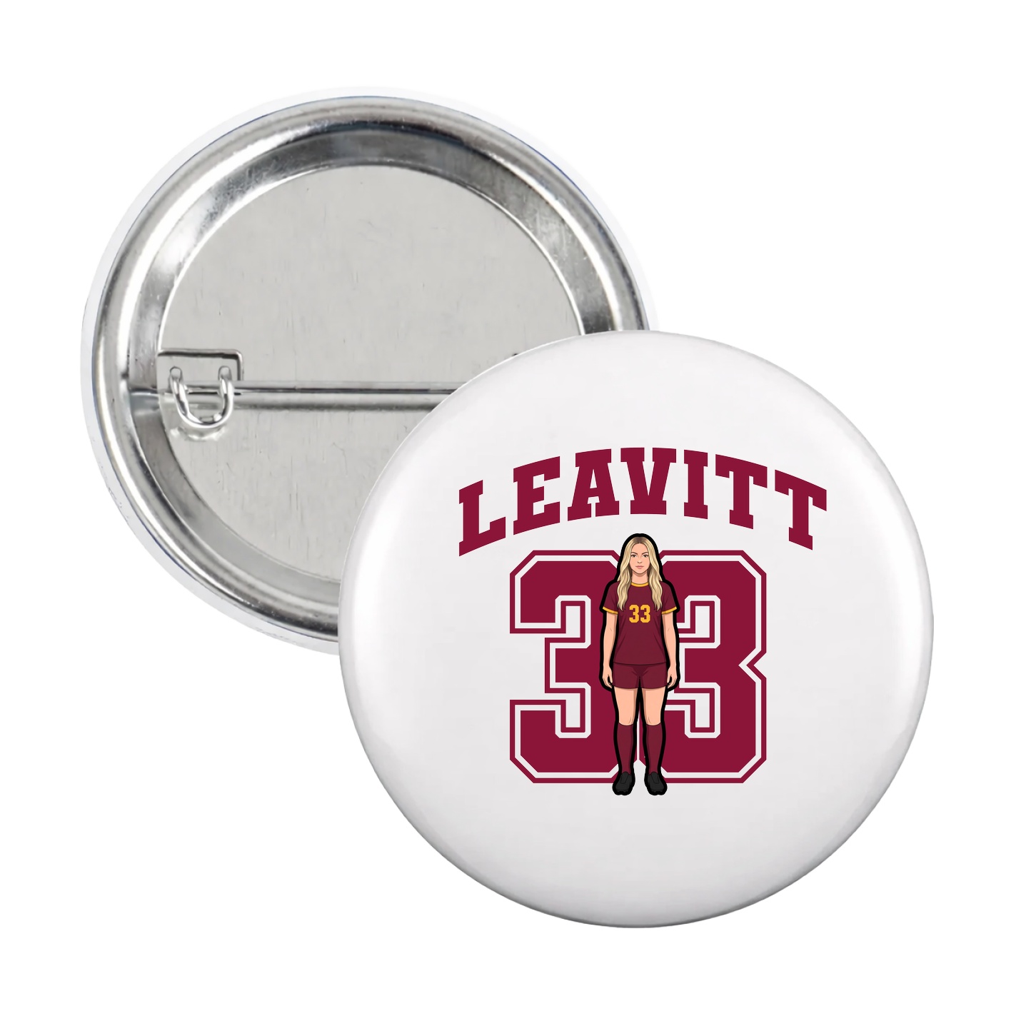Game Day Button — Number in White