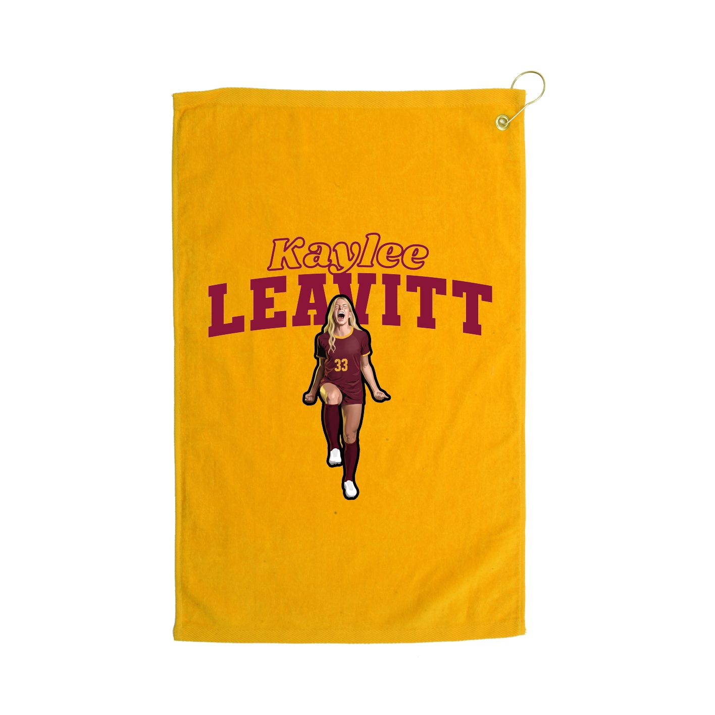 Golf Towel — Name Arch in Gold