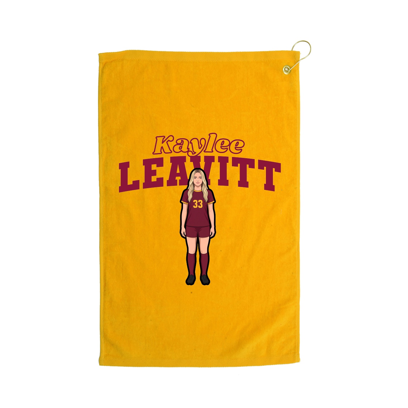 Golf Towel — Name Arch in Gold