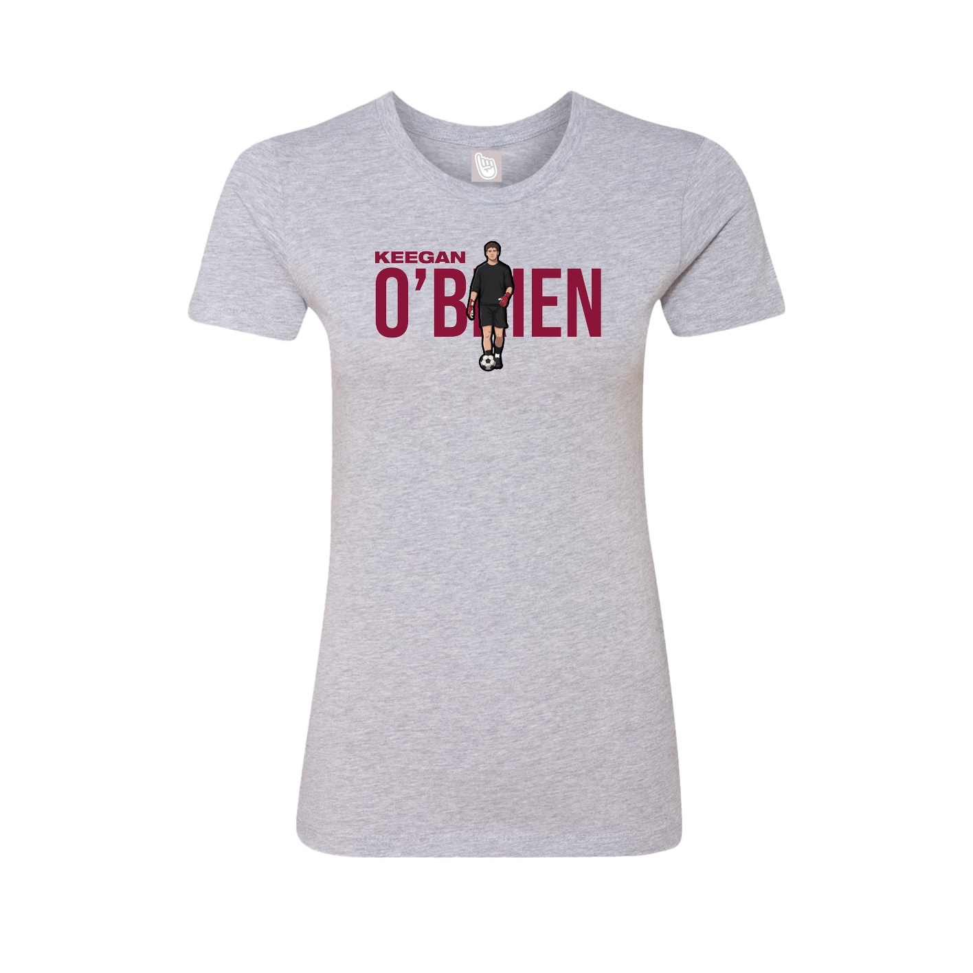 Fitted Women's Tee — Player Name in Grey