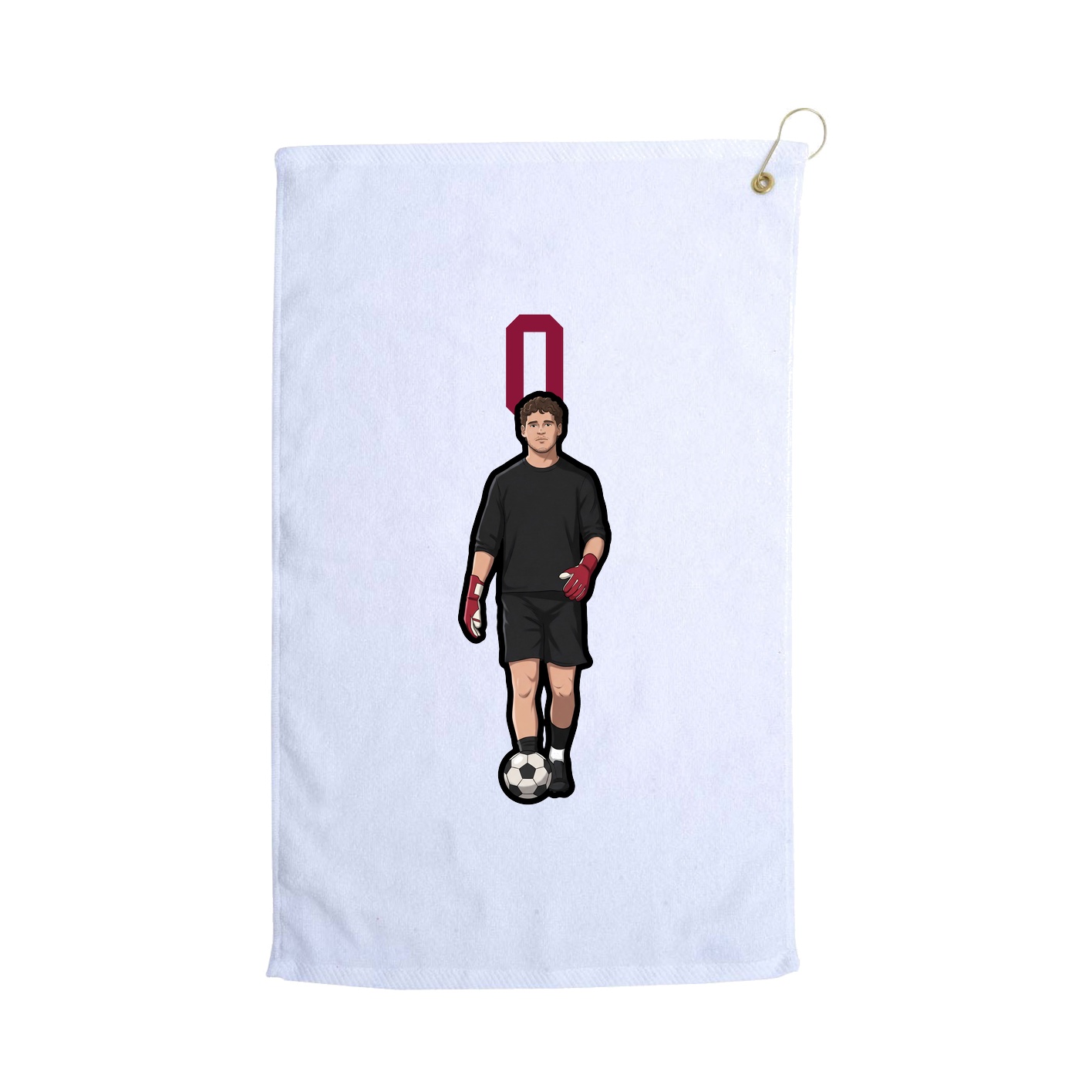 Golf Towel — Number Top in White