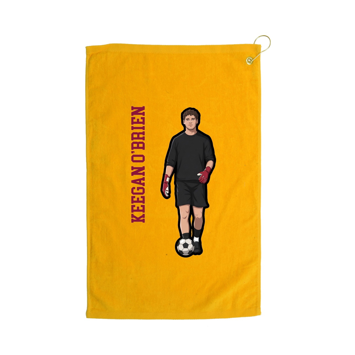 Golf Towel — Name Vertical in Gold