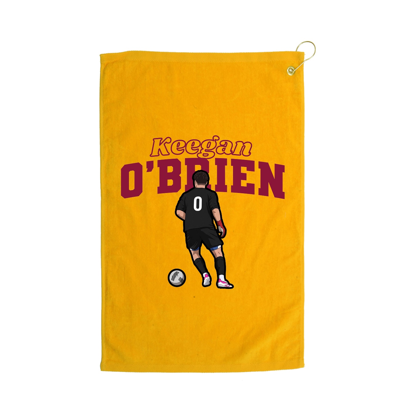 Golf Towel — Name Arch in Gold