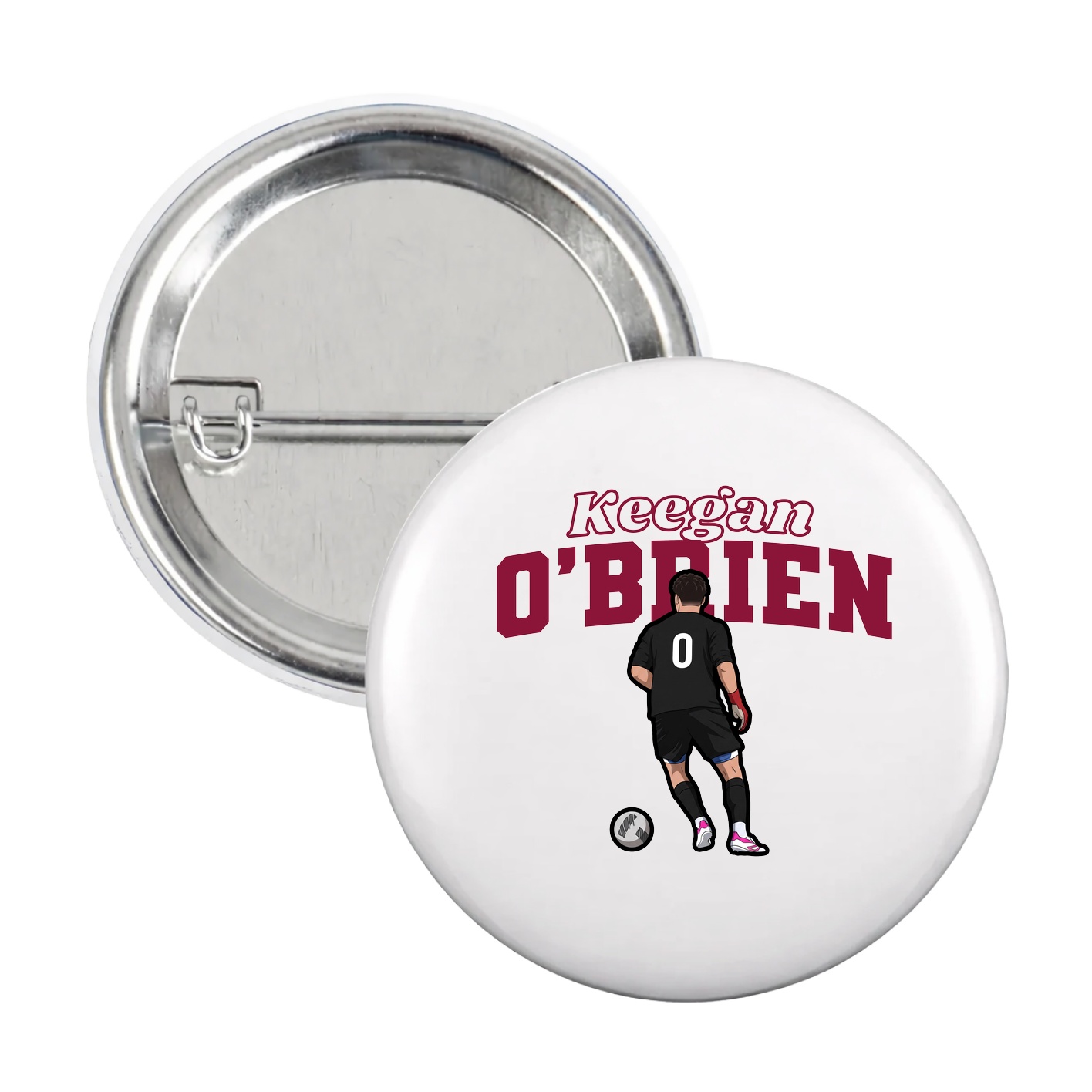 Game Day Button — Name Arch in White
