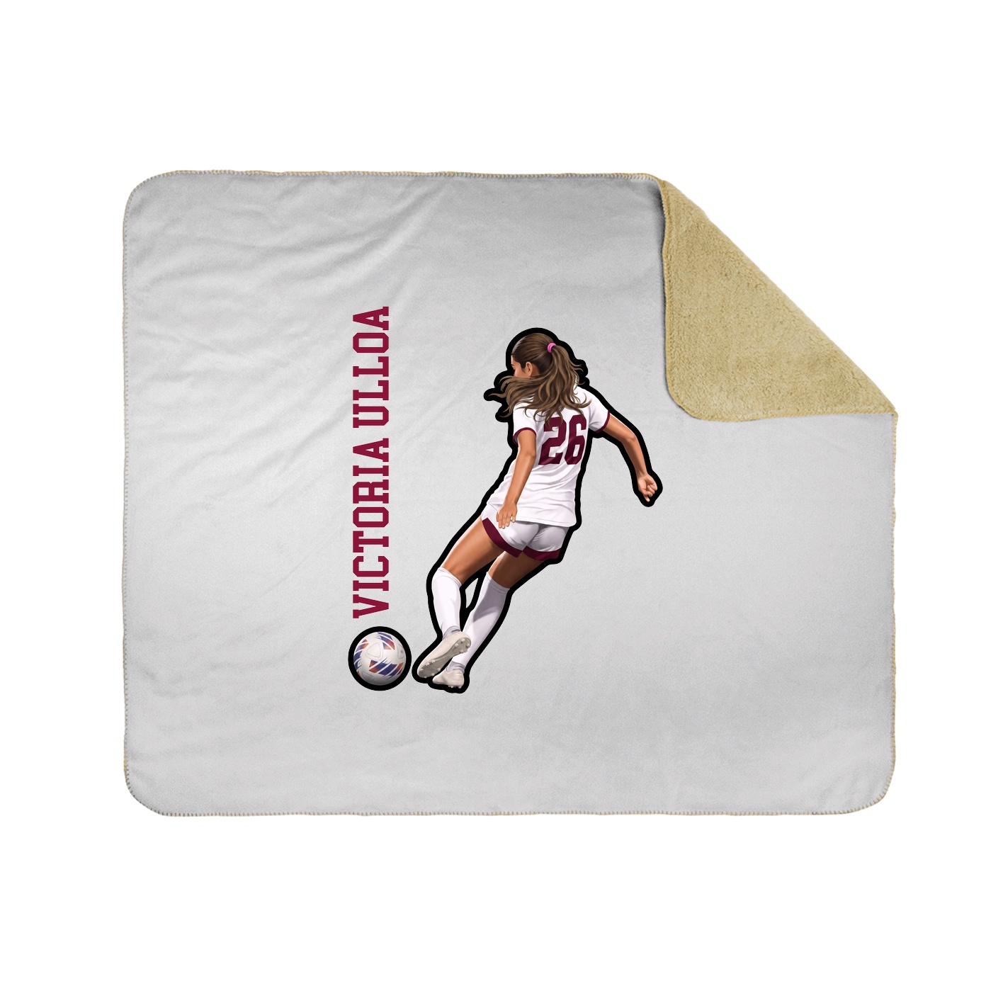 Throw Blanket — Name Vertical in White