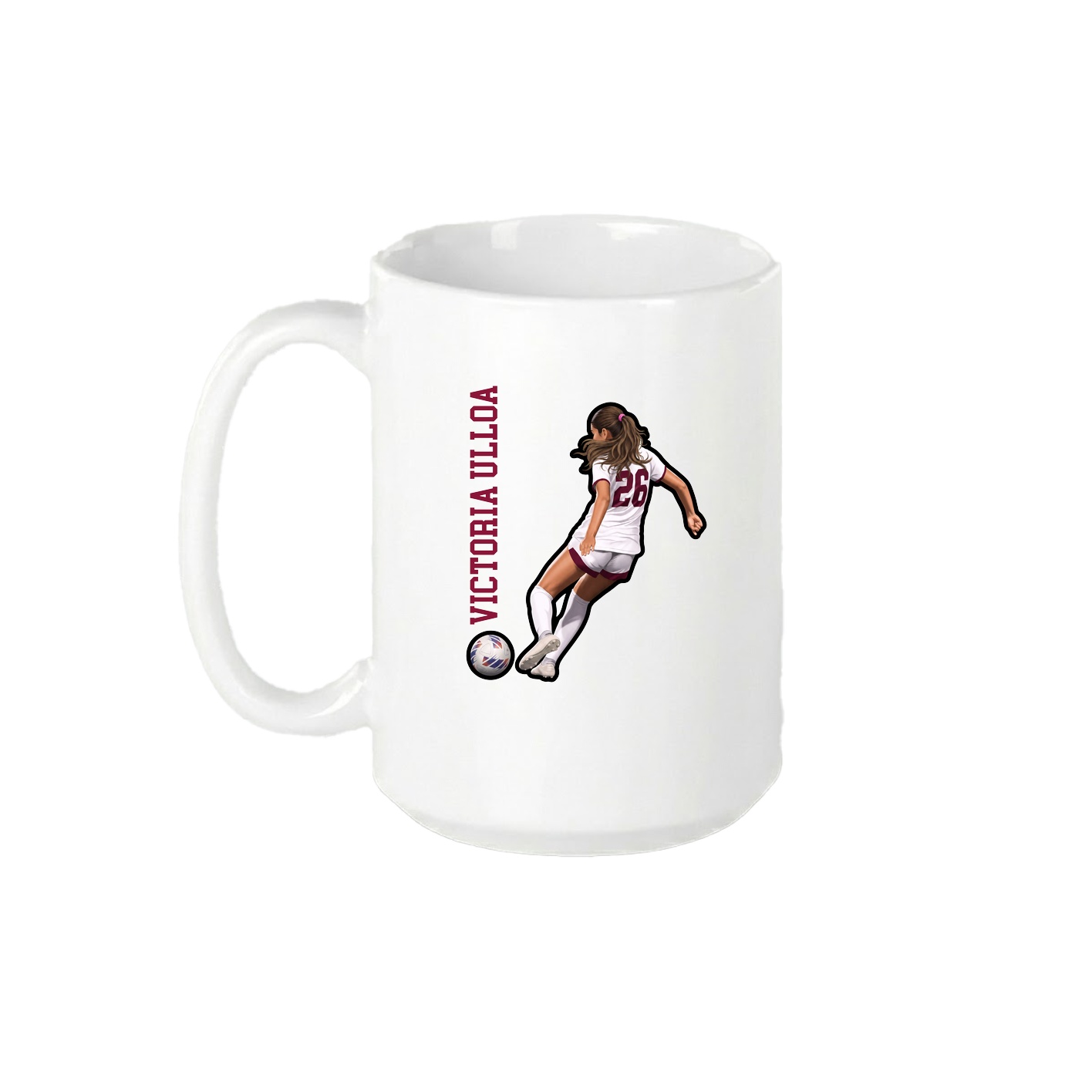 15oz Coffee Mug — Name Vertical in White