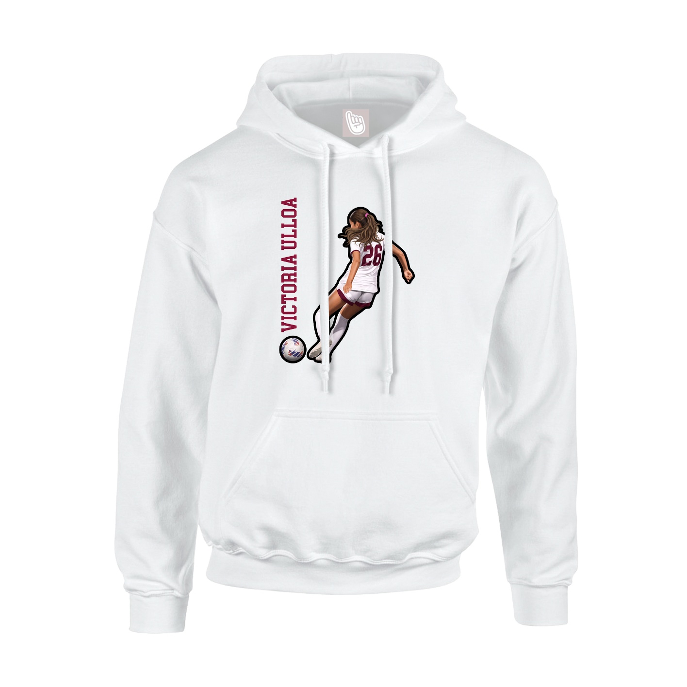 Youth Hoodie — Name Vertical in White