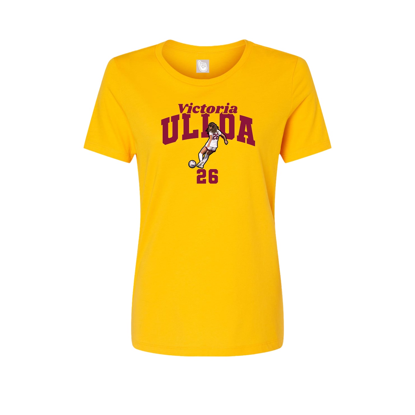 Fitted Women's Tee — Signature Arch in Gold