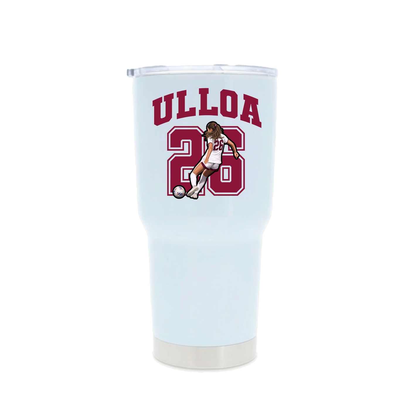 30oz Stainless Steel Tumbler — Number in White