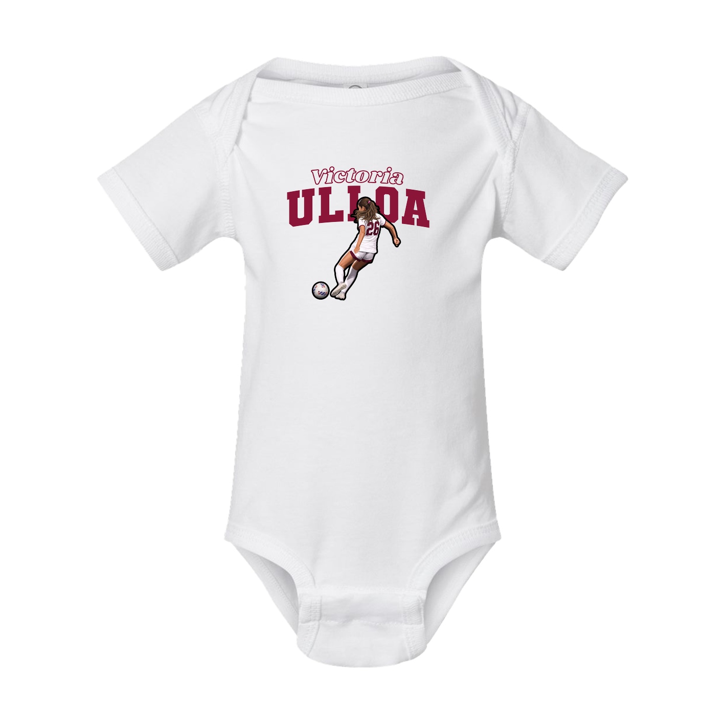 Baby Onesie — Name Arch in White