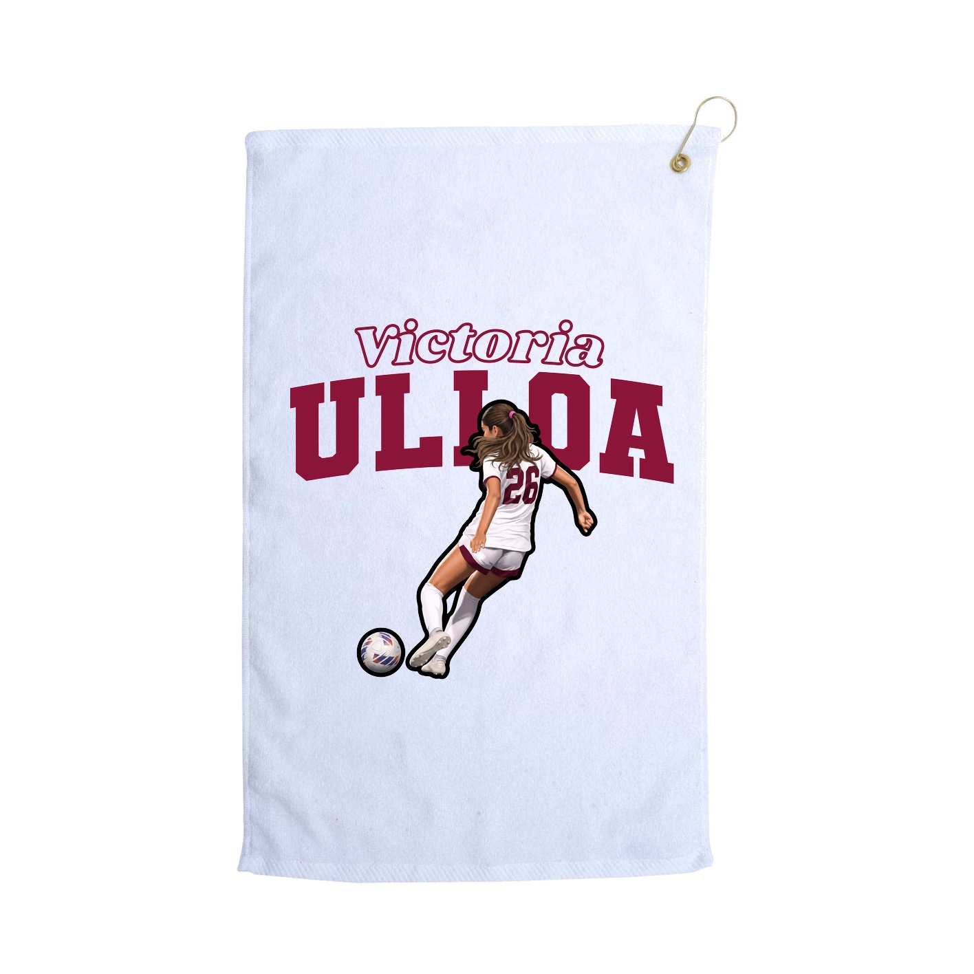Golf Towel — Name Arch in White