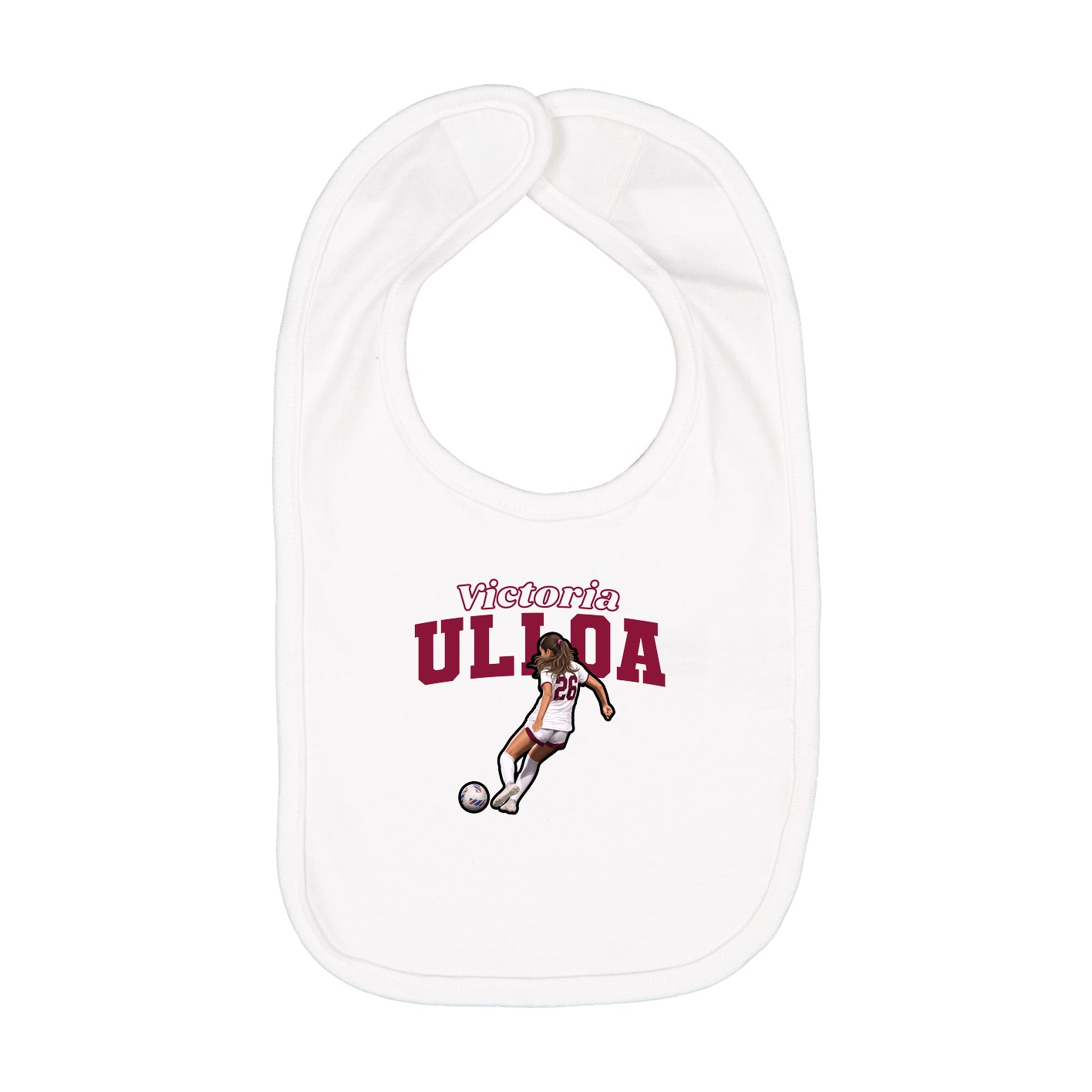Infant Bib — Name Arch in White