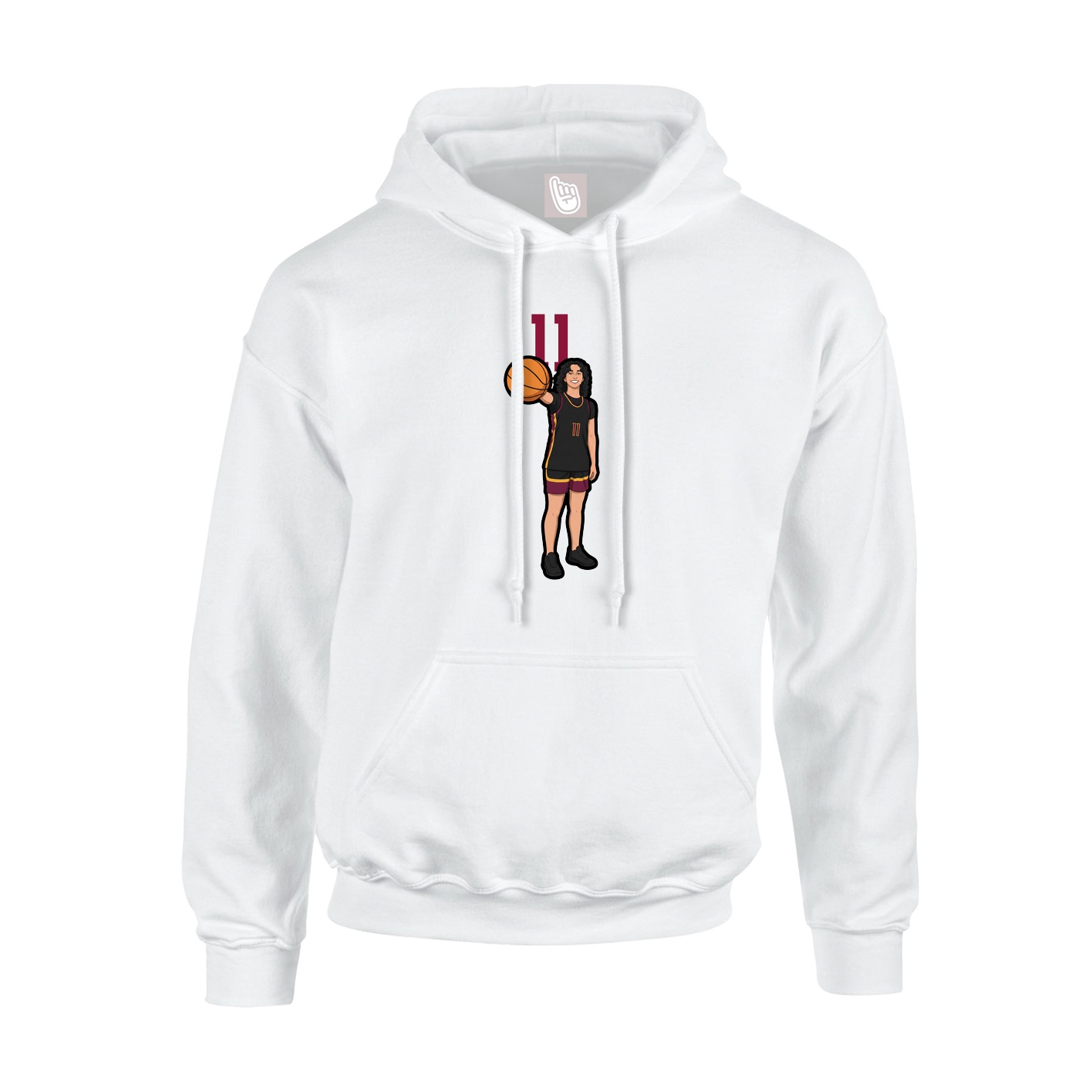 Youth Hoodie — Number Top in White