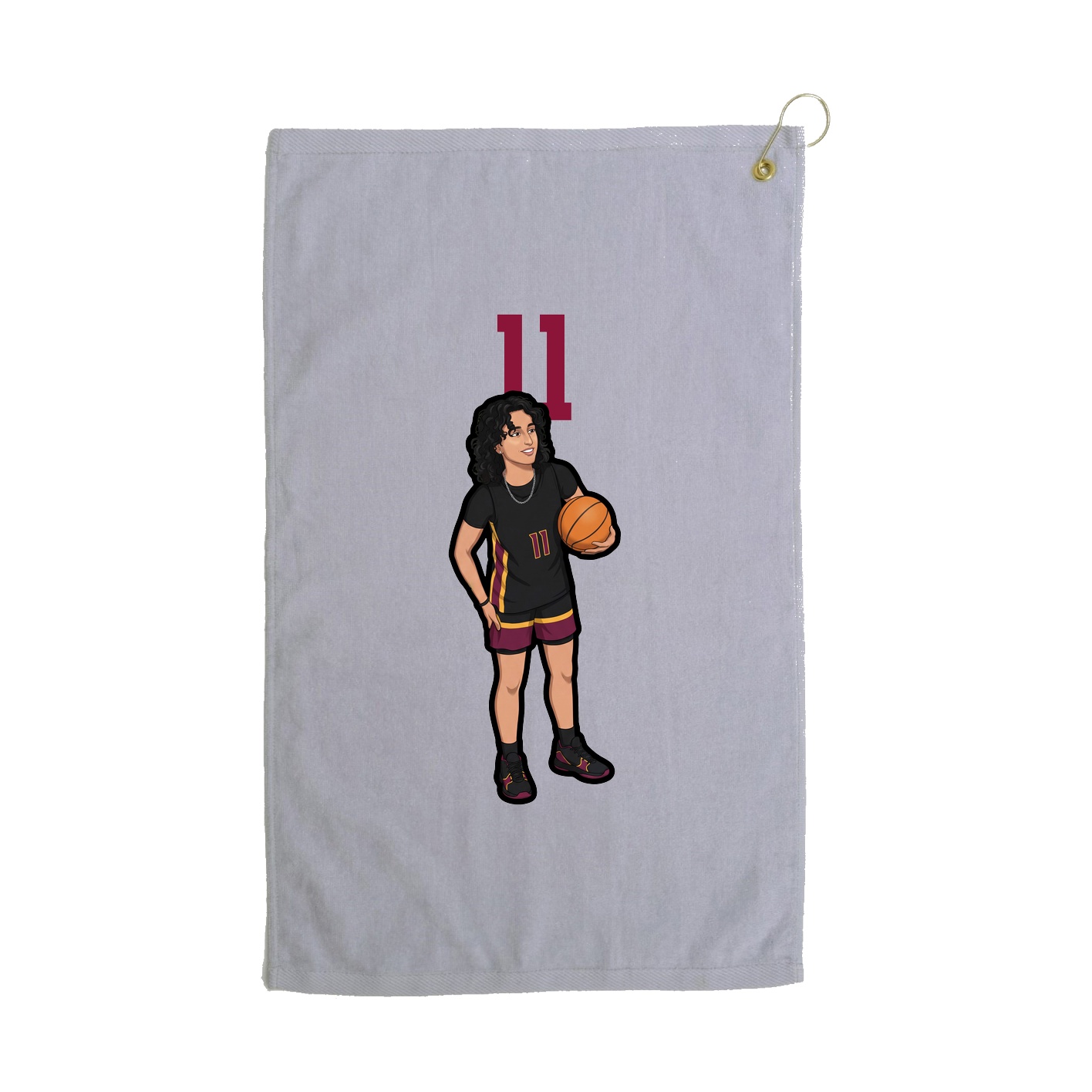 Golf Towel — Number Top in Grey
