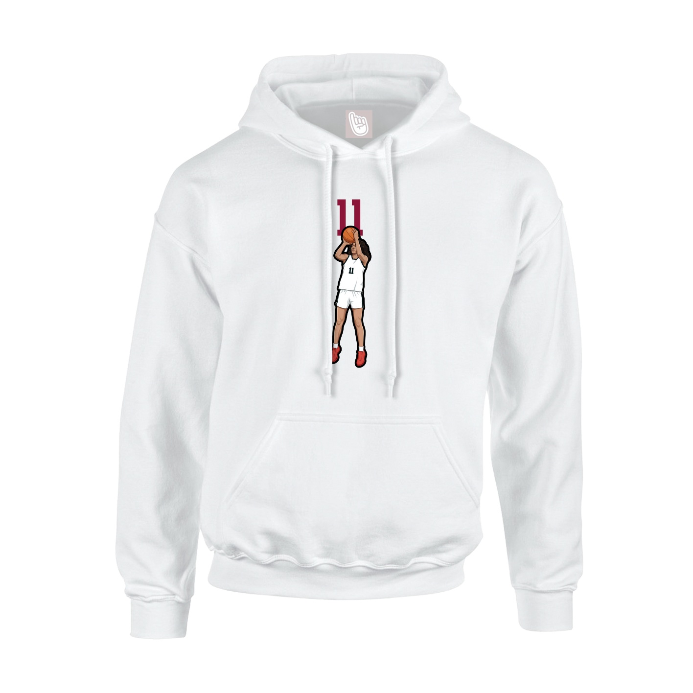 Youth Hoodie — Number Top in White