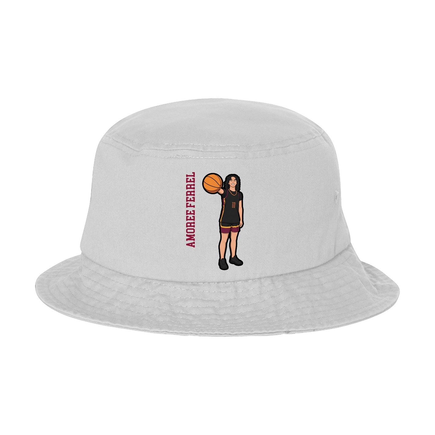 Bucket Cap — Name Vertical in White