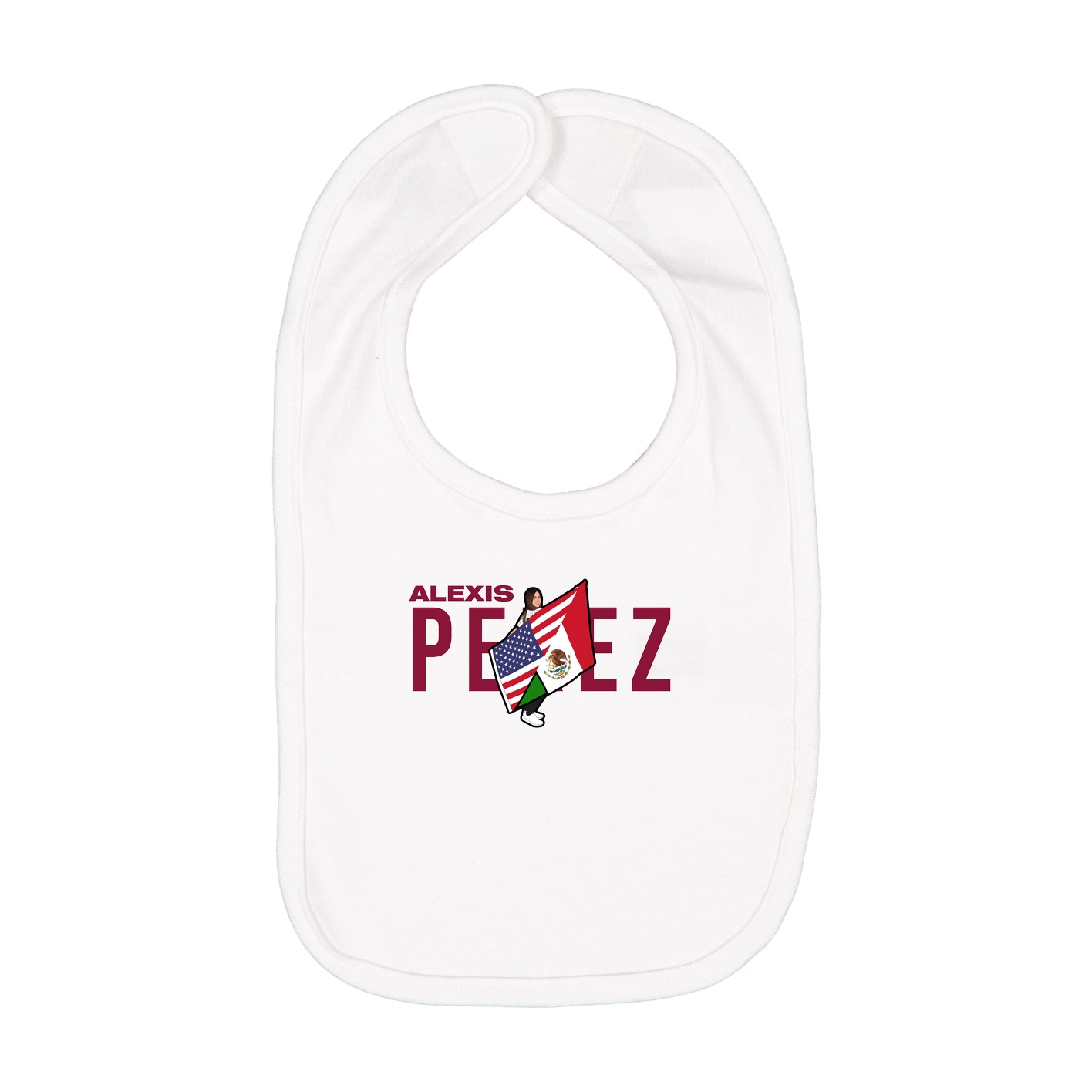 Infant Bib — Player Name in White