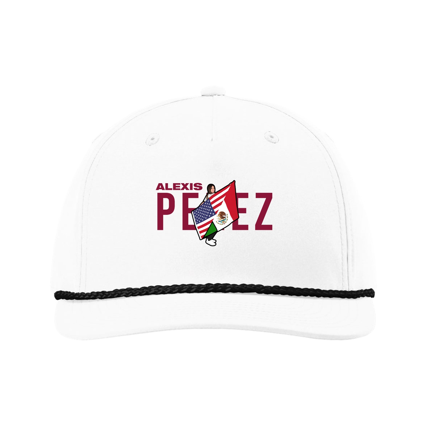 Five-Panel Classic Rope Cap — Player Name in White