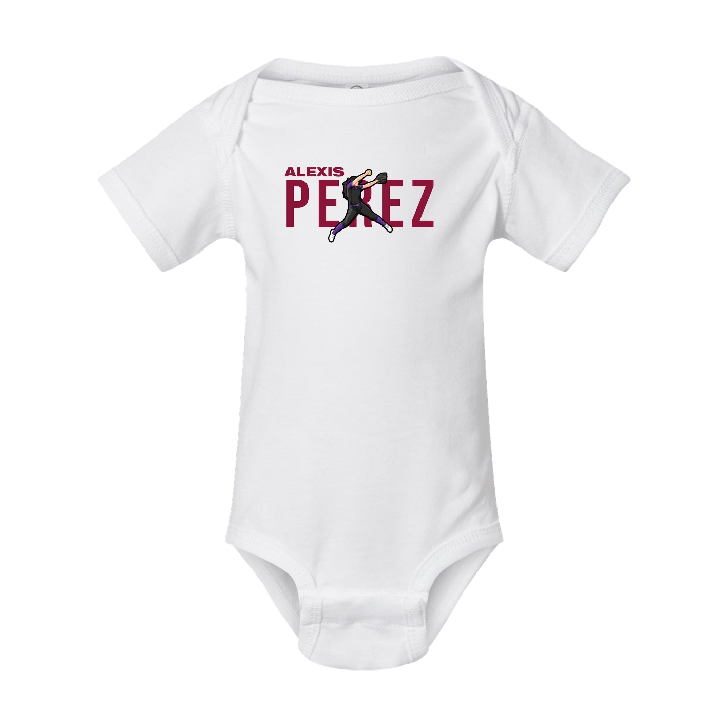 Baby Onesie — Player Name in White