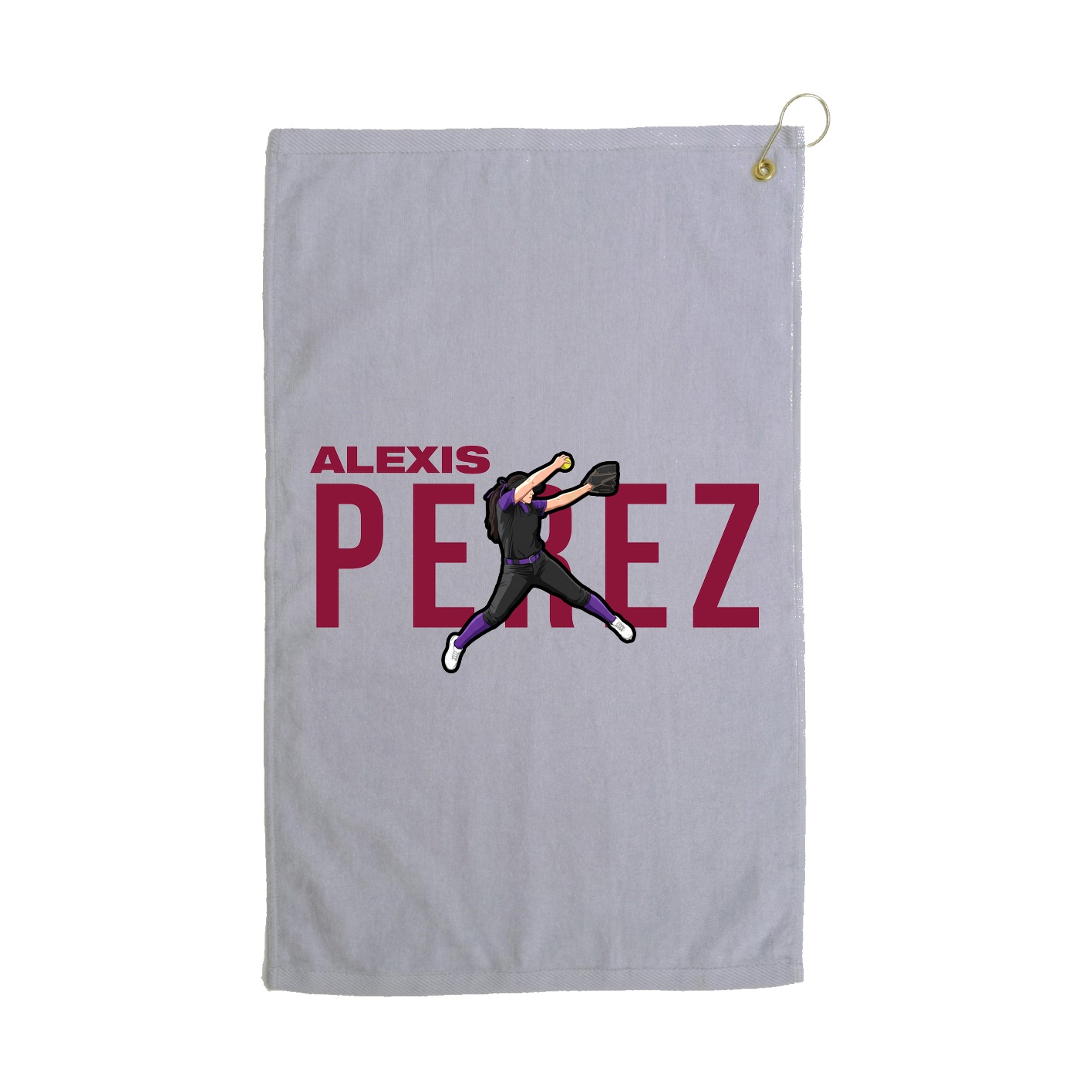 Golf Towel — Player Name in Grey