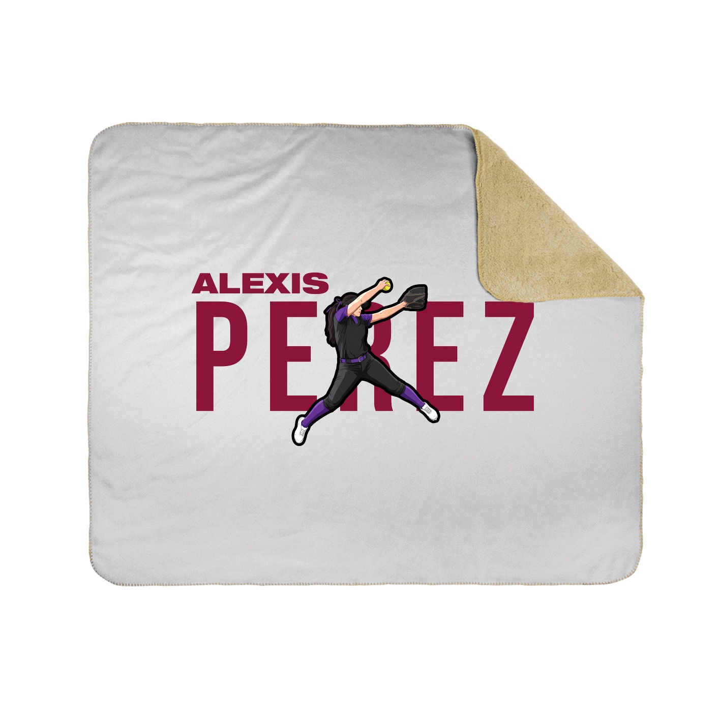 Throw Blanket — Player Name in White