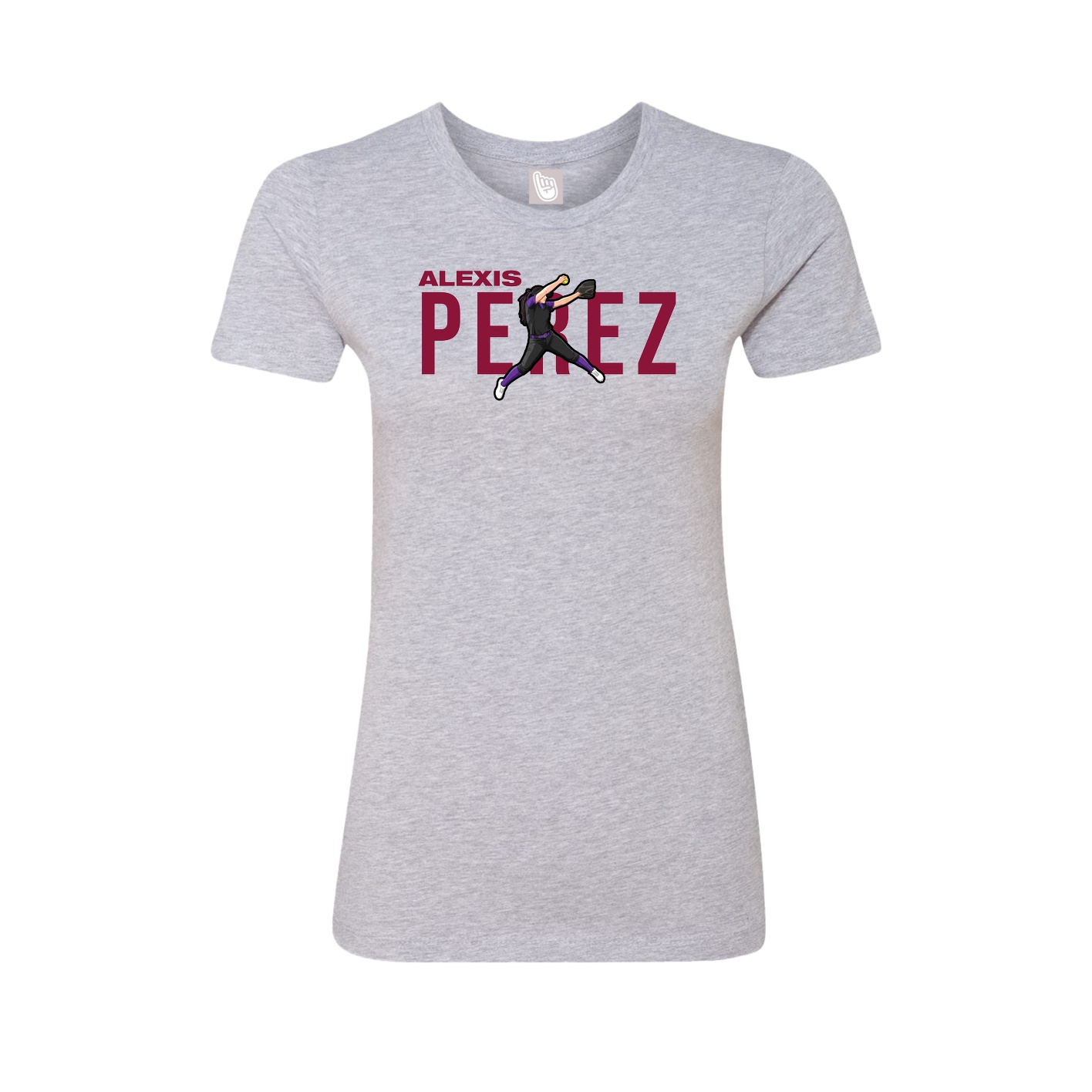 Womens Tee — Player Name in Grey