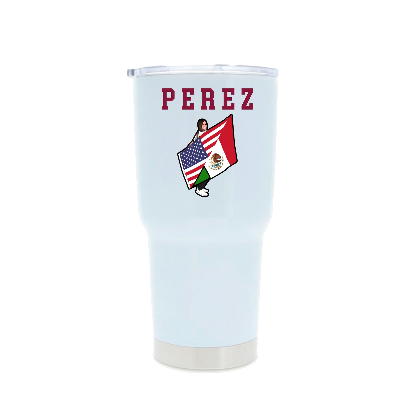 30oz Stainless Steel Tumbler — Shirsey in White