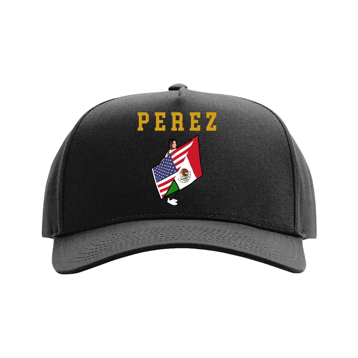 Full Fabric Five-Panel Champ Cap — Shirsey in Black