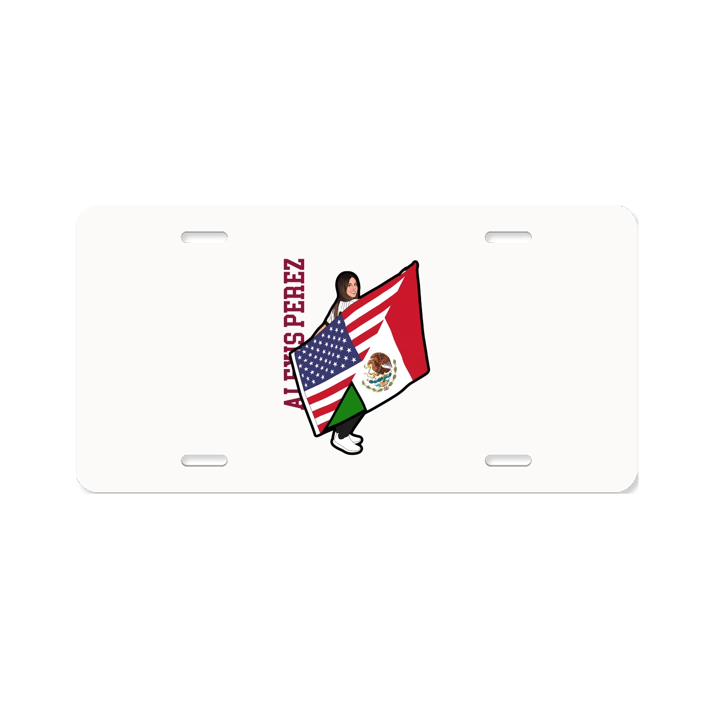 License Plate — Name Vertical in Classic