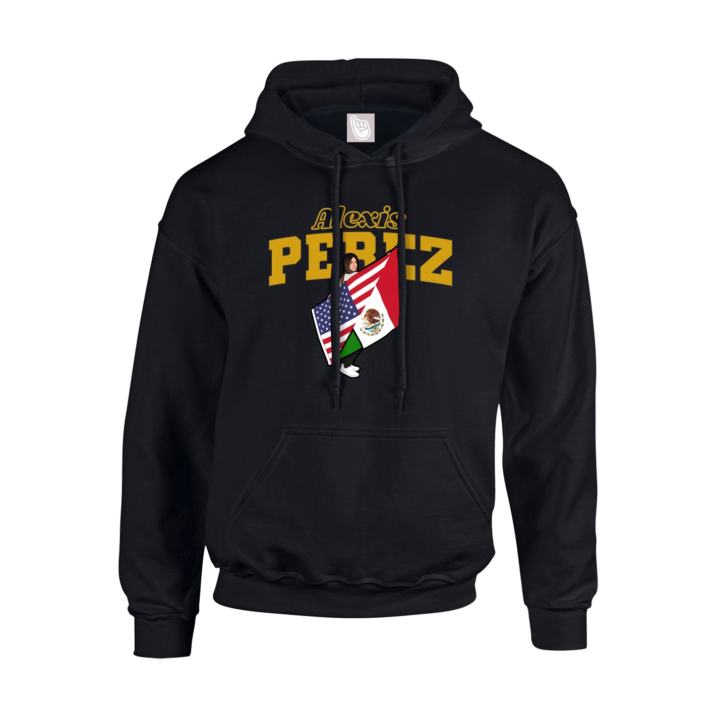 Youth Hoodie — Name Arch in Black