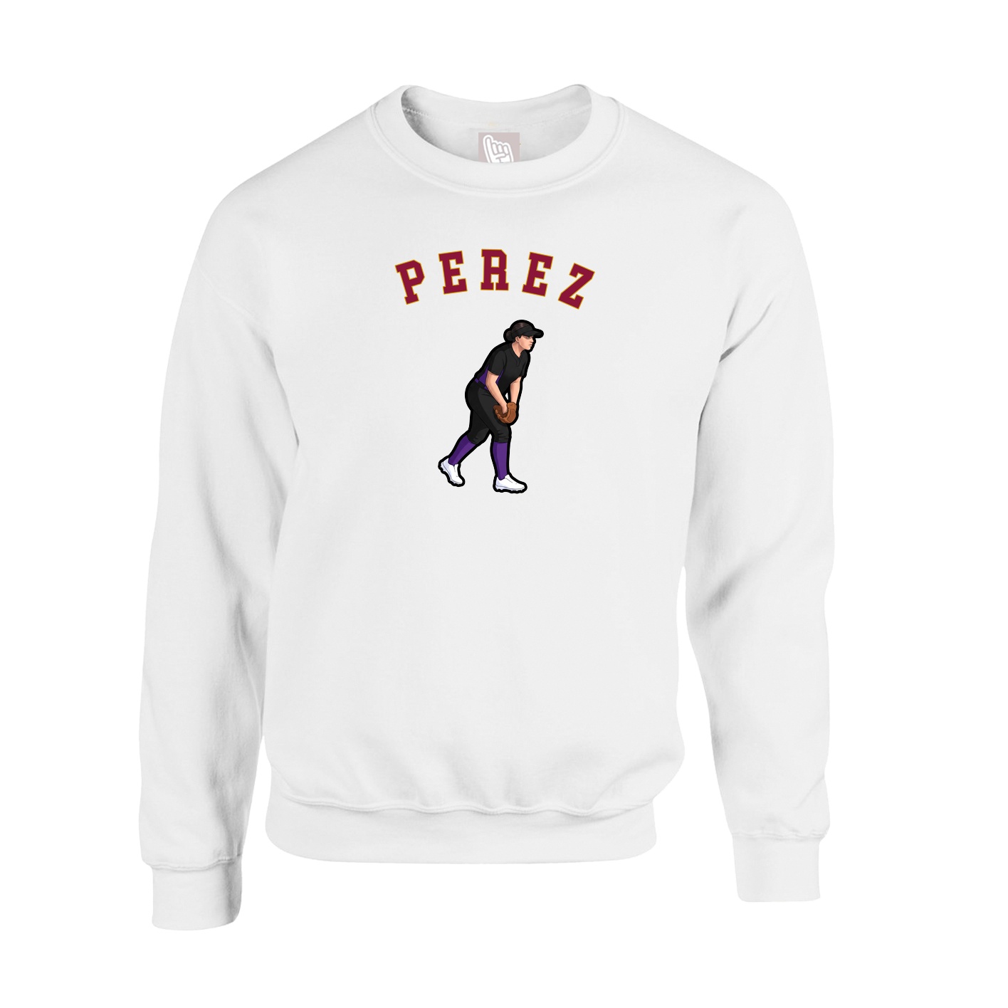 Fleece Crew — Shirsey Arch in White