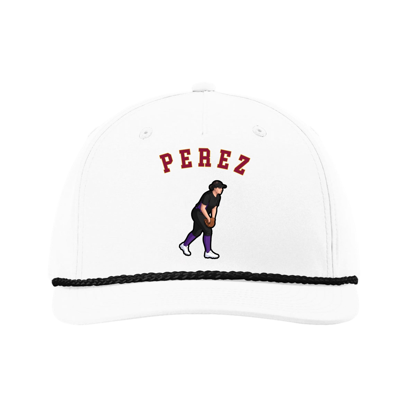 Five-Panel Classic Rope Cap — Shirsey Arch in White