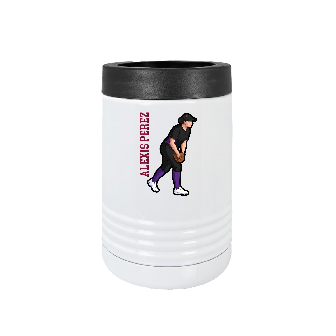 Beverage Holder — Name Vertical in White