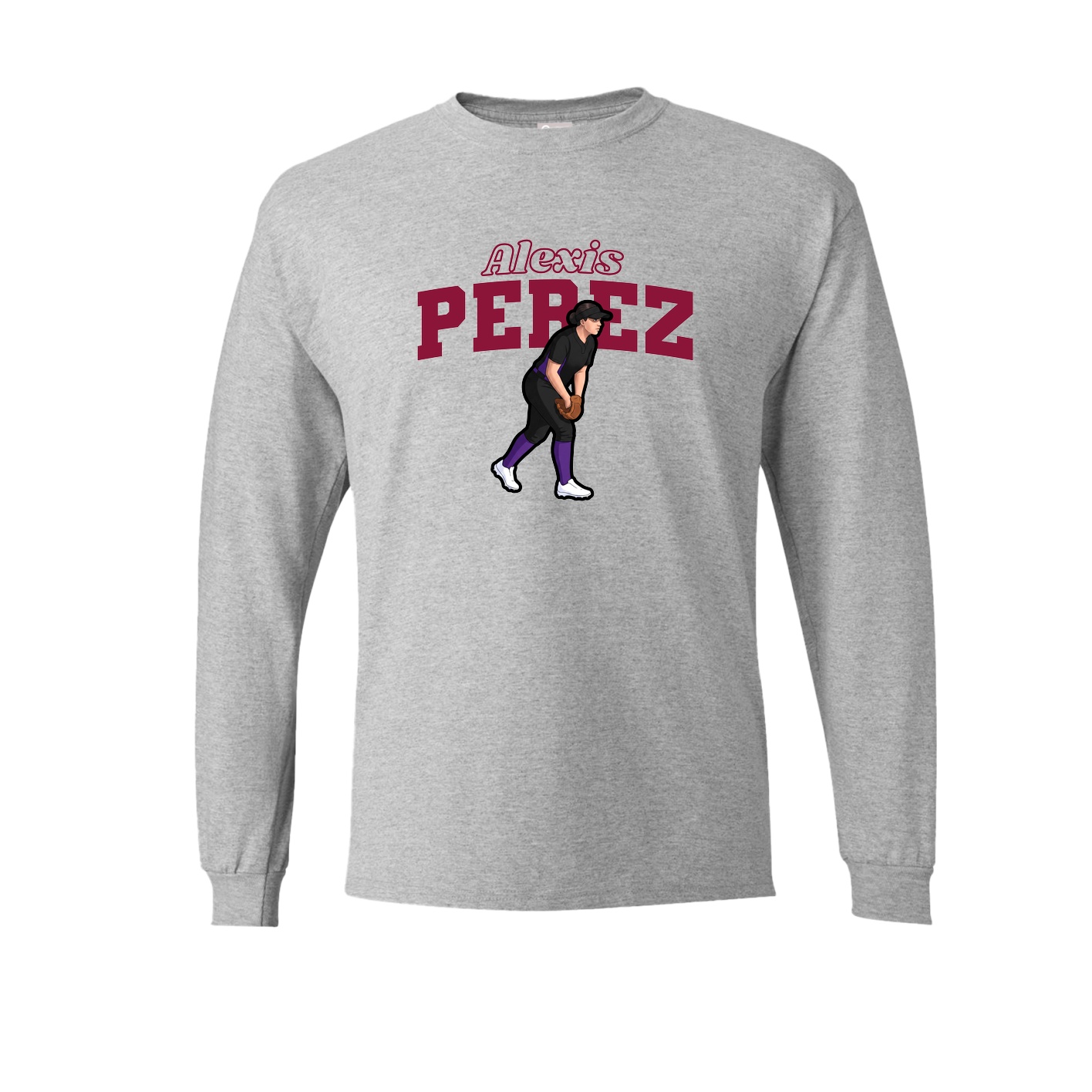 Long Sleeve Tee — Name Arch in Grey
