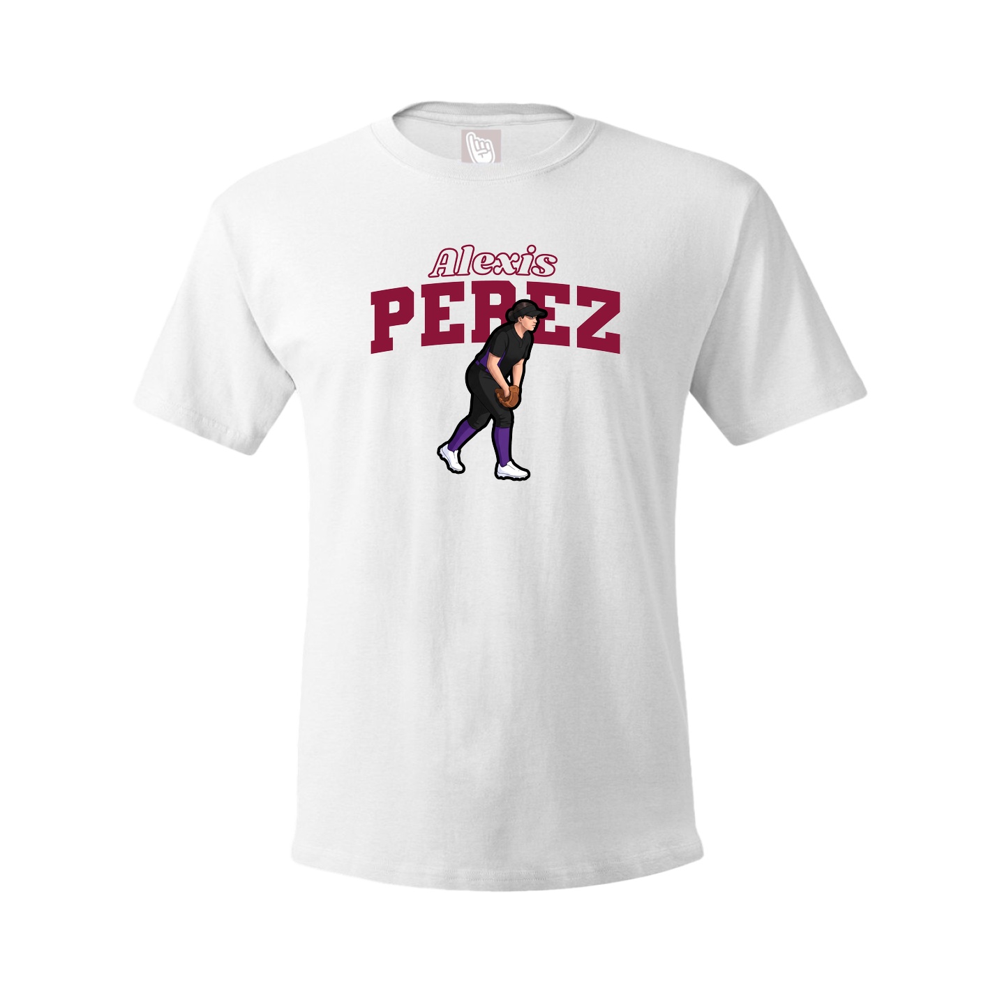 Youth Tee — Name Arch in White