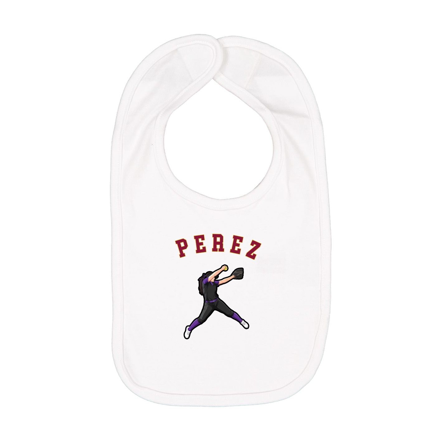 Infant Bib — Shirsey Arch in White