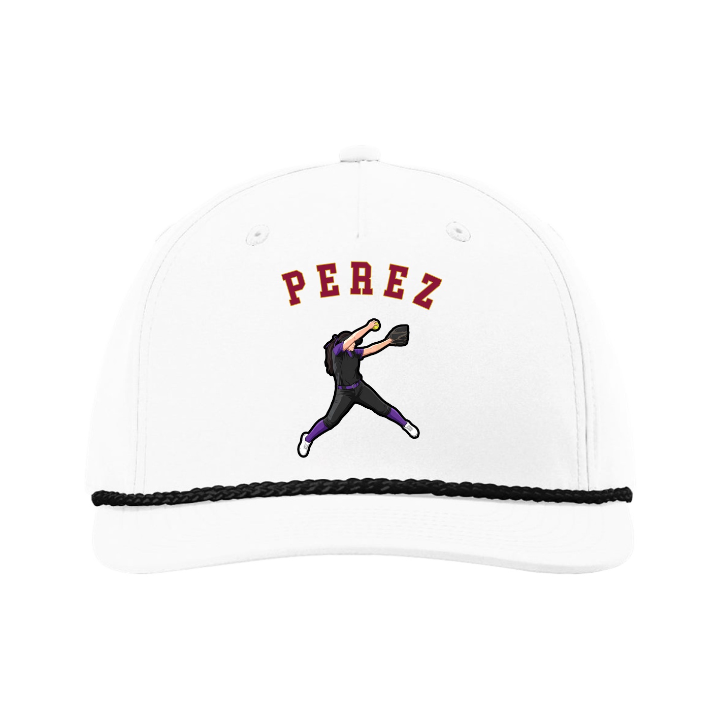 Five-Panel Classic Rope Cap — Shirsey Arch in White