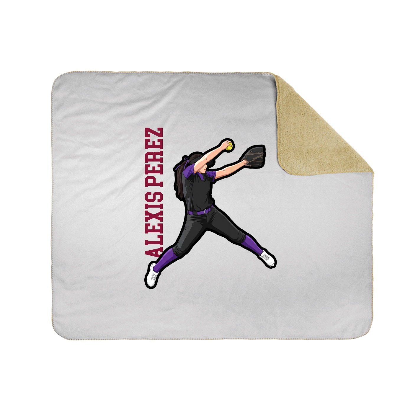 Throw Blanket — Name Vertical in White