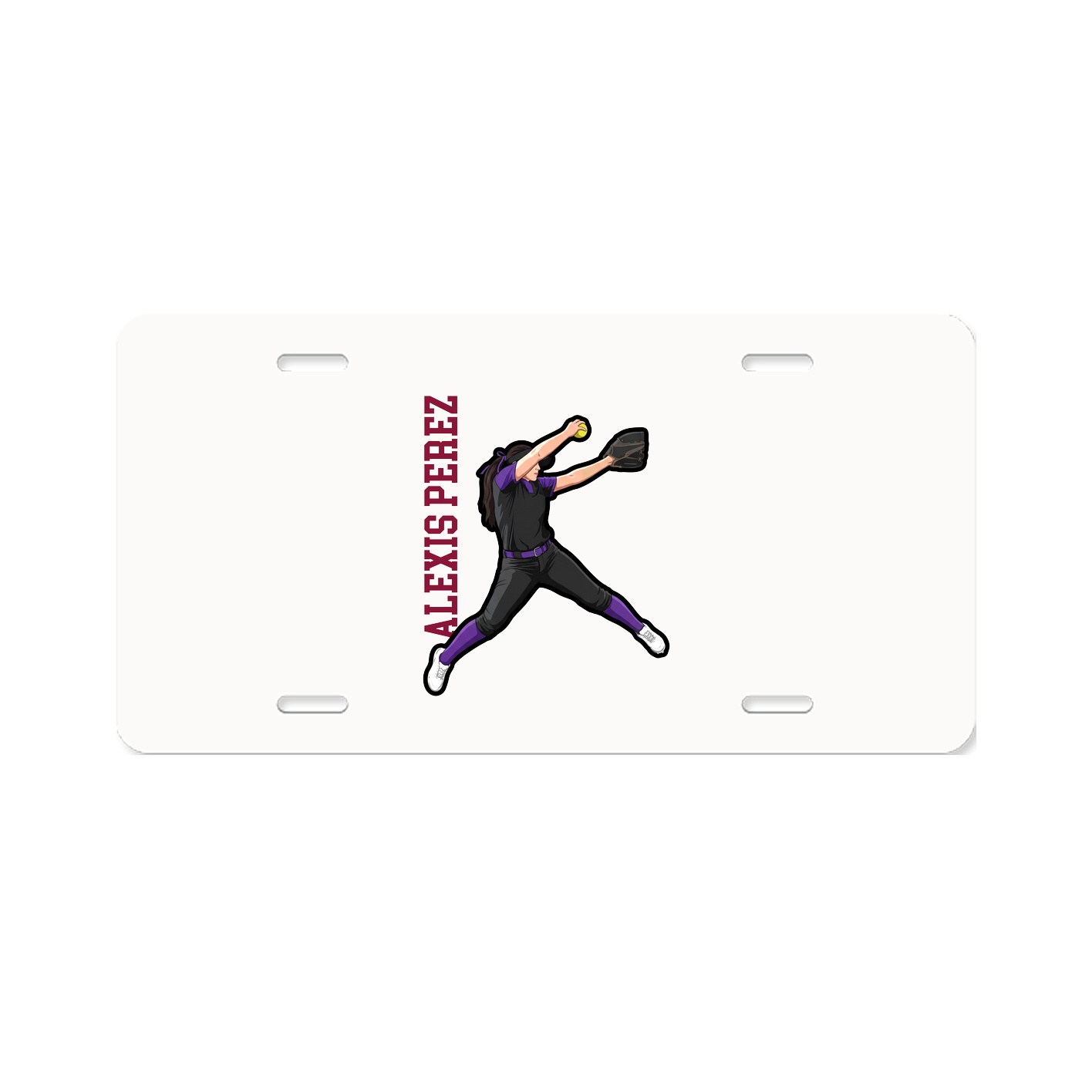 License Plate — Name Vertical in Classic