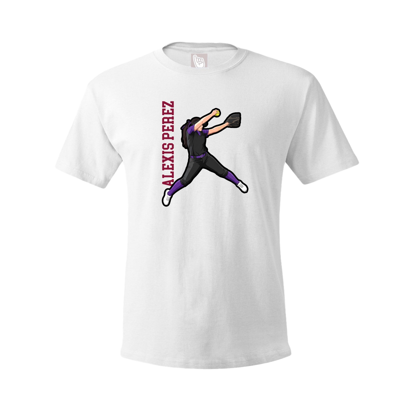 Tee — Name Vertical in White