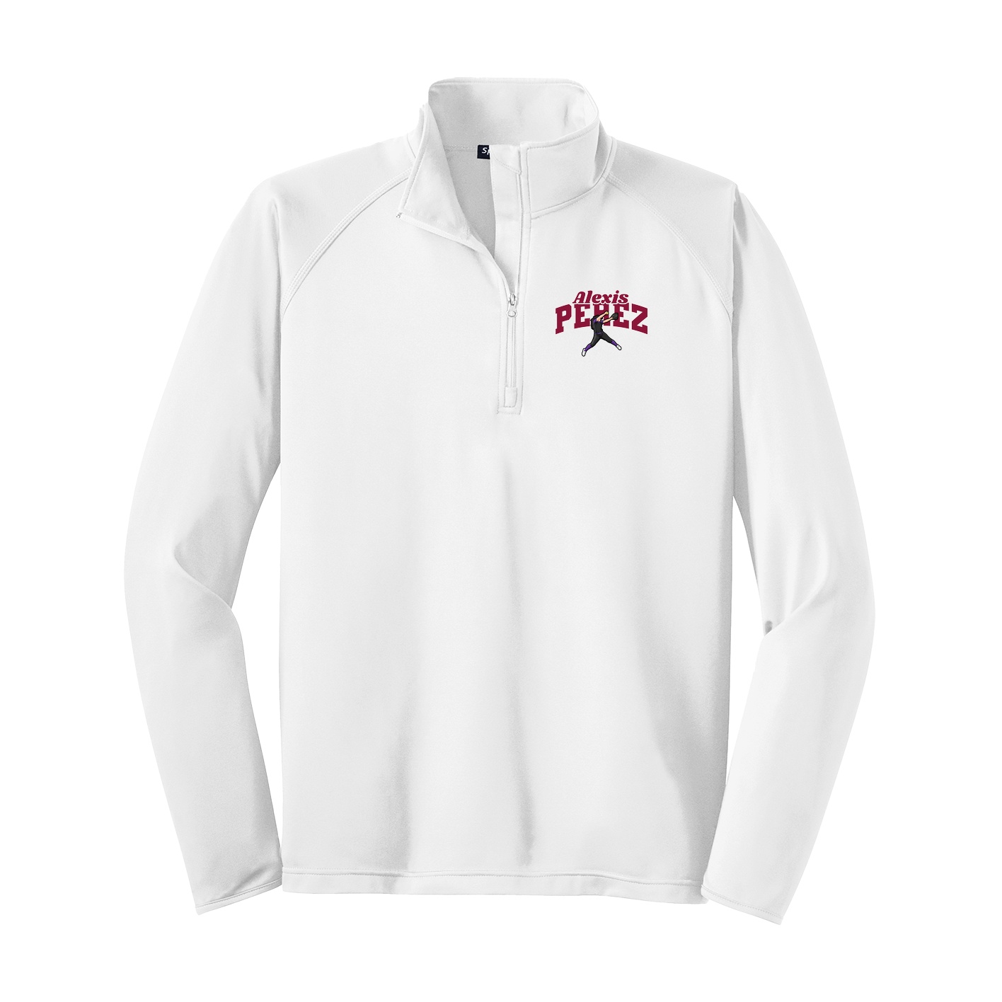 Q-Zip Pullover — Signature Arch in White