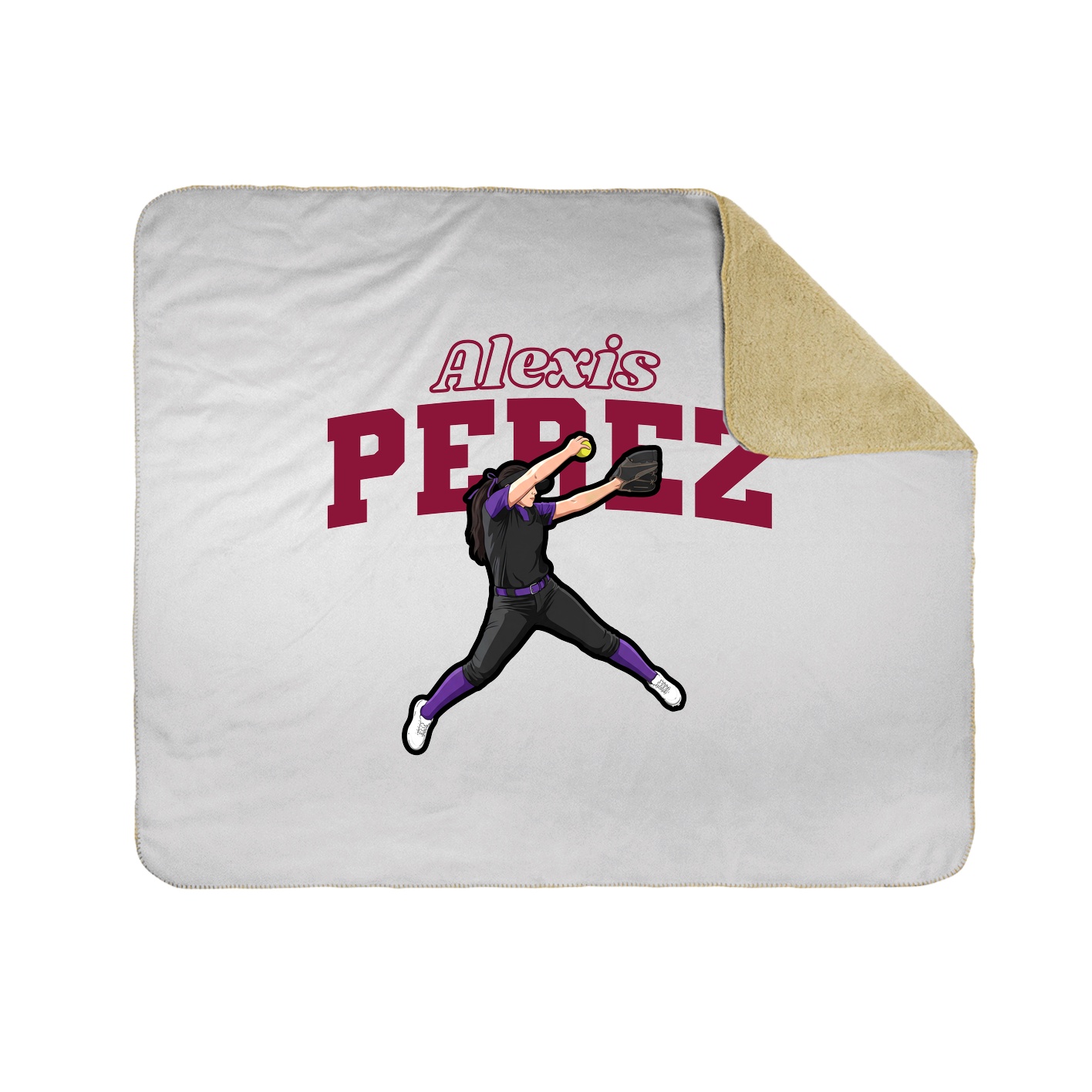 Throw Blanket — Name Arch in White