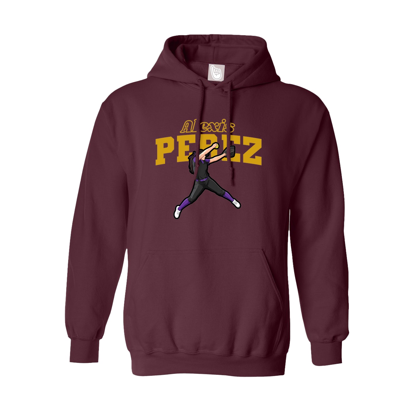 Hoodie — Name Arch in Maroon