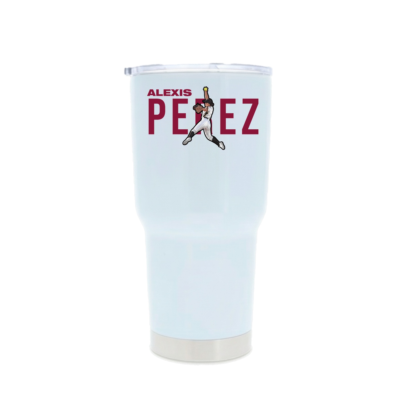 30oz Stainless Steel Tumbler — Player Name in White