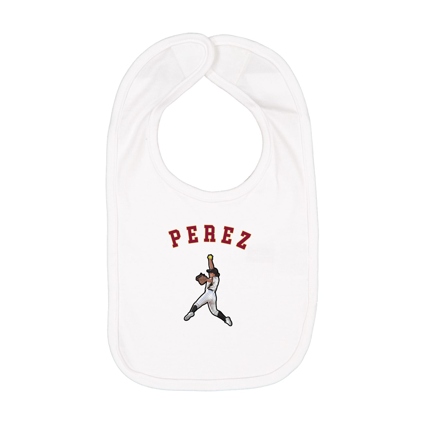 Infant Bib — Shirsey Arch in White